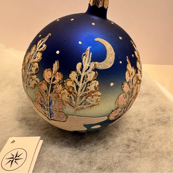 Christopher Radko Let It Snow Vintage Jumbo Winter Round Ball Christmas Ornament - Picture 3 of 10